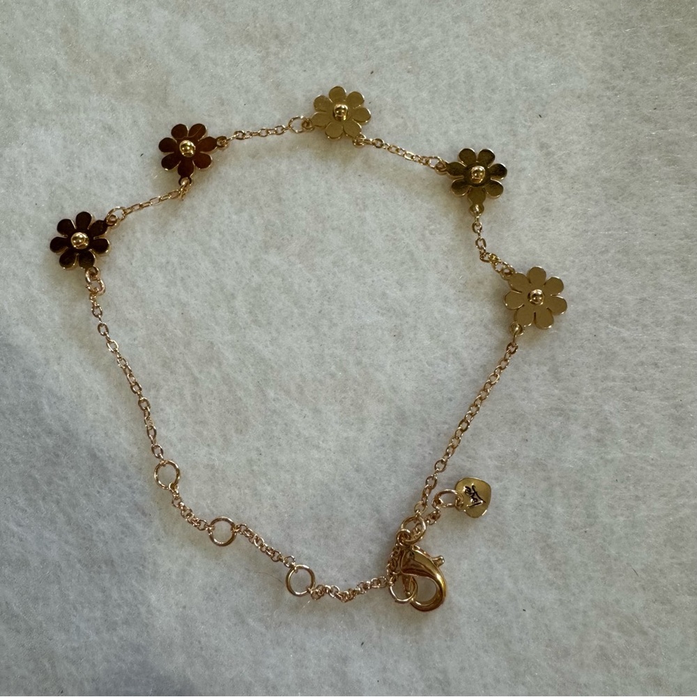 ALDO- Gold Tone Plain Flower Chain Bracelet